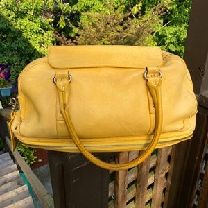 Y2K Escada Sport Yellow Leather Sports Bag